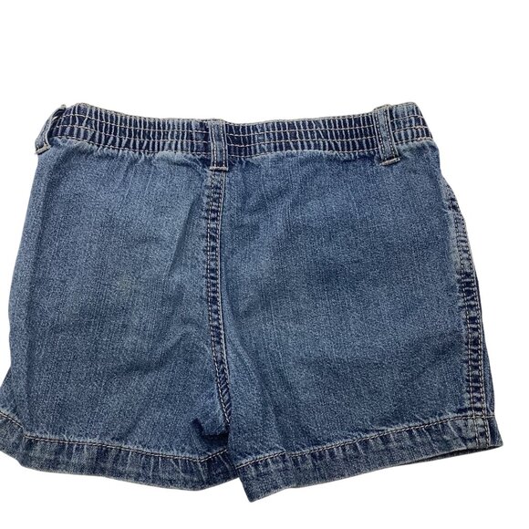 Faded Glory Girls Denim Shorts Size 6 Blue Cotton With Pink Button Accents - Picture 2 of 7